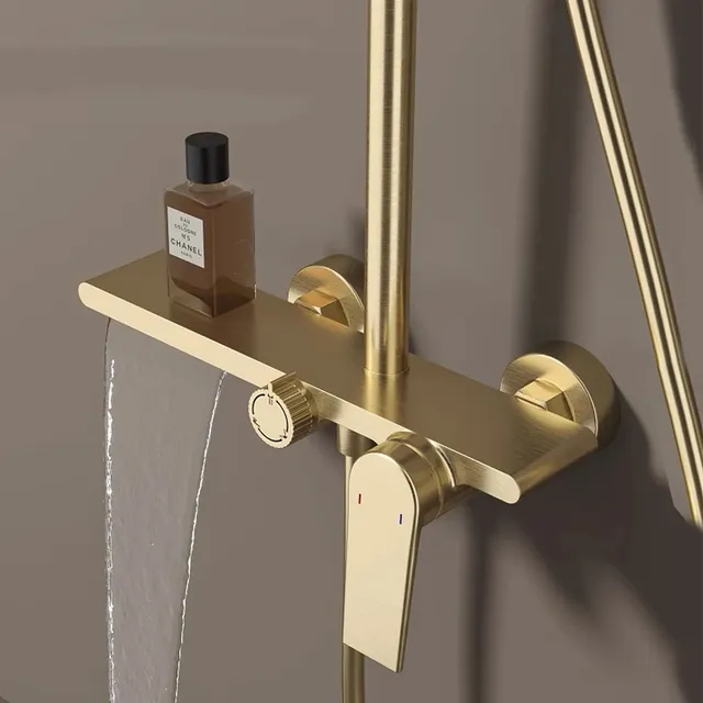 Ensemble de système de douche de salle de bains chromé… – vue 4