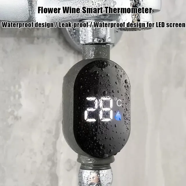 Thermomètre numérique robinet douche écran LED blanc…