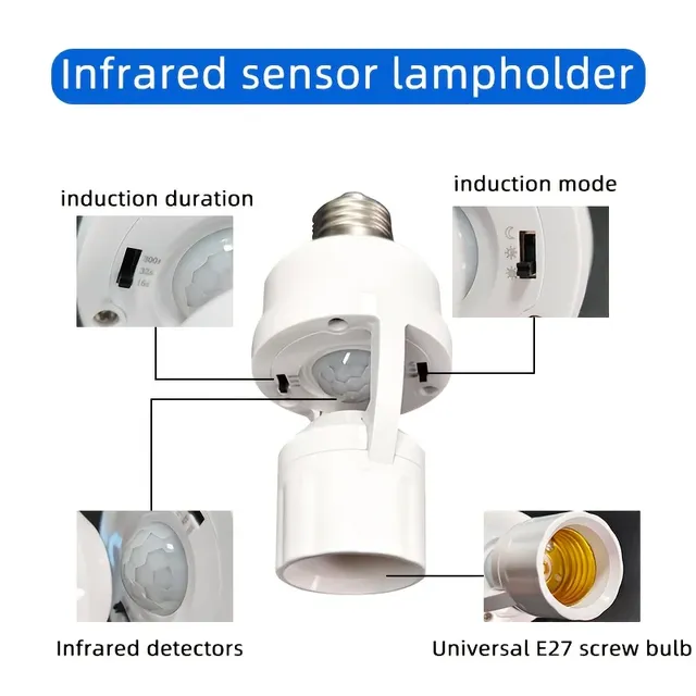 Support d'ampoule avec capteur de mouvement intelligent… – vue 6