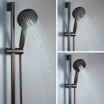 Ensemble de colonnes de douche noires, accessoires de salle de bains, pomme de douche, curseur mural, pomme de douche réglable, Rail de levage, support coulissant