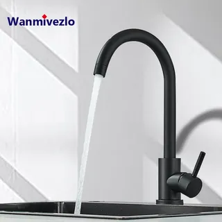 Robinet de cuisine mat en acier inoxydable