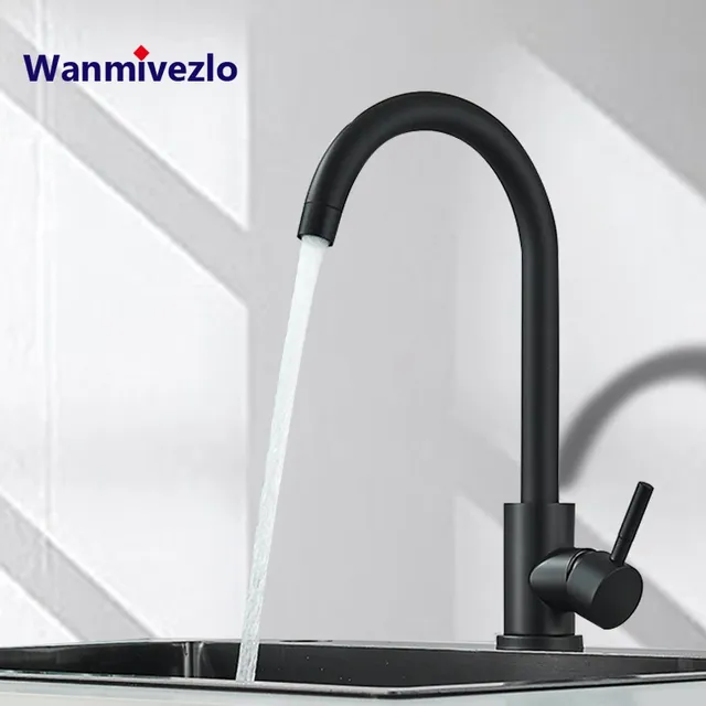 Robinet de cuisine mat en acier inoxydable