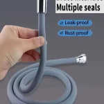 Nouveau 1.5/2/3M Silicone pomme de douche tuyau Flexible Anti-enroulement tuyau haute pression puissant Tube de douche salle de bain robinet accessoires