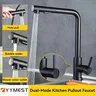 Robinet d'évier de cuisine extractible noir – vue 1