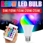 Ampoule LED RGB E27/E26, AC 220V, pour décoration de maison, lustre, 110V, télécommande IR intelligente, plafonnier 5W 10W 15W 20W 25W