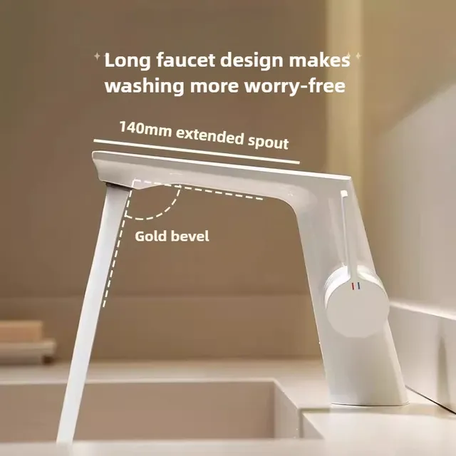 Robinet de lavabo de salle de bains moderne en laiton… – vue 3