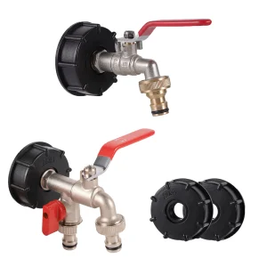 IBC Tote-Adaptateur précieux S60X6, accessoires de assujet, vidange à simple et double extrémité, vannes d&rsquo;arrêt