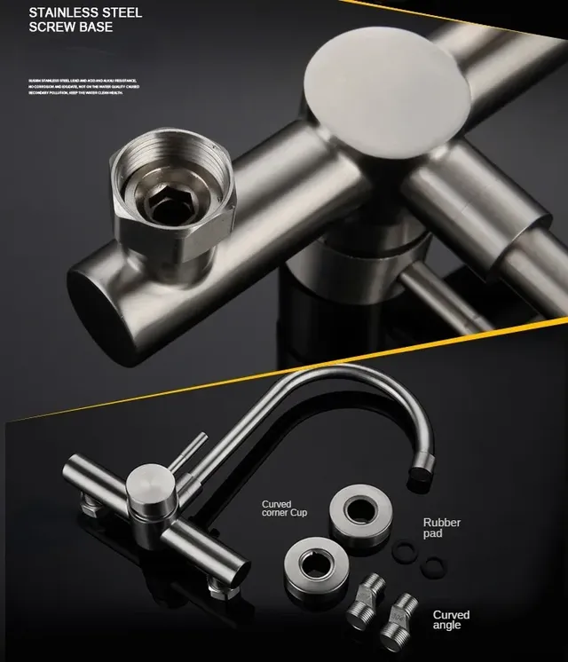 Robinet cuisine mural mélangeur monocommande inox acier… – vue 5