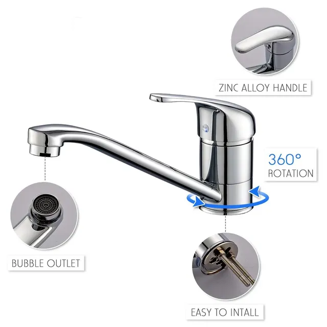 360 ° Robinet monotrou rotatif - Robinet d'évier de… – vue 3