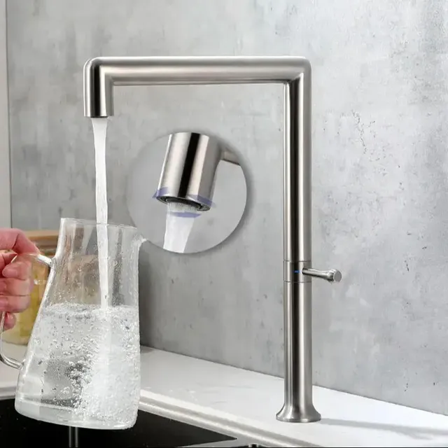 Robinet d'évier de cuisine en acier inoxydable 304 or… – vue 3