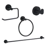 Matériel de salle de bain noir, crochet pour Robe, porte-serviettes, barre, étagère, porte-papier de soie, porte-brosse à dents, accessoires de salle de bains