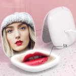 Miroir de maquillage de voyage éclairé par LED, Rechargeable, grossissant 1x/5x, 3 couleurs de lumière et luminosité, miroir Compact Portable à intensité variable
