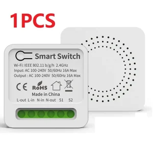 16A Tuya commutateur WiFi intelligent prise en charge des commutateurs à 2 voies bricolage Mini disjoncteur intelligent contrôle de la vie intelligent prise en charge Alexa Google Alice