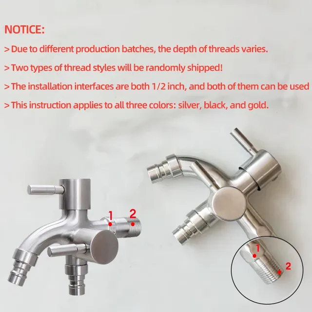 Robinet noir Double utilisation pour Machine à laver – vue 4