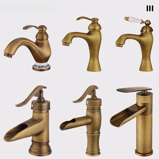 Robinets de lavabo robinet en laiton Antique salle de… – vue 3