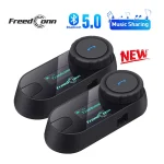 Freedconn-Oreillette Bluetooth T Com SC pour moto, appareil de communication pour casque, intercom sans fil BT 5.0, partage de musique, FM, pour 6 motocyclistes