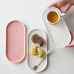 Assiette à Sushi ovale en plastique Pp, tapis de tasse multifonctionnel, ensemble alimentaire, assiette de collation Dim Sum, théière, tapis de vidange, plateau de Table à Dessert
