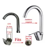 Robinetterie col cygne bec coudé inox chromé poli miroir… – vue 3