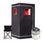 Sauna à vapeur Portable, Relaxation complète du corps, avec thérapie à la lumière rouge 660nm, chaise pliante à vapeur 4L, Spa à domicile