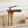 Robinet lavabo cascade laiton massif finition bronze… – vue 2