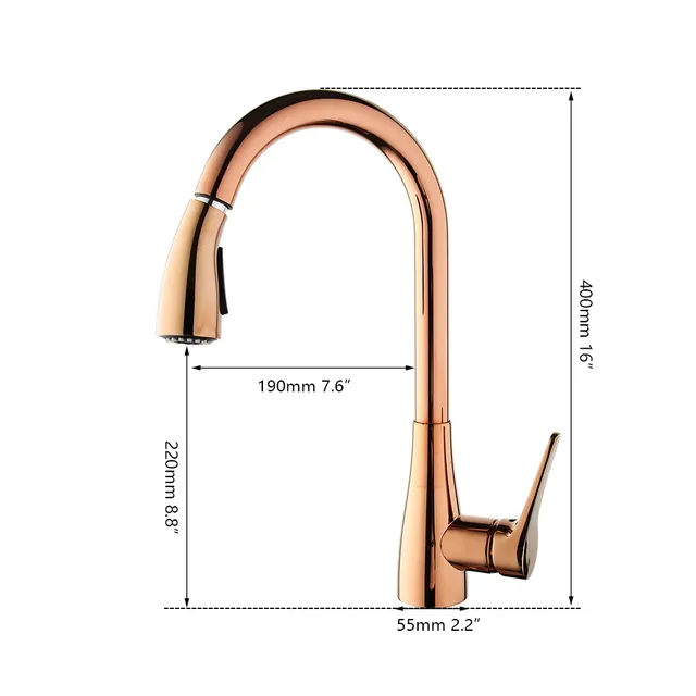 KEMAIDI Rose Robinets de cuisine d'argent et noir simple… – vue 2