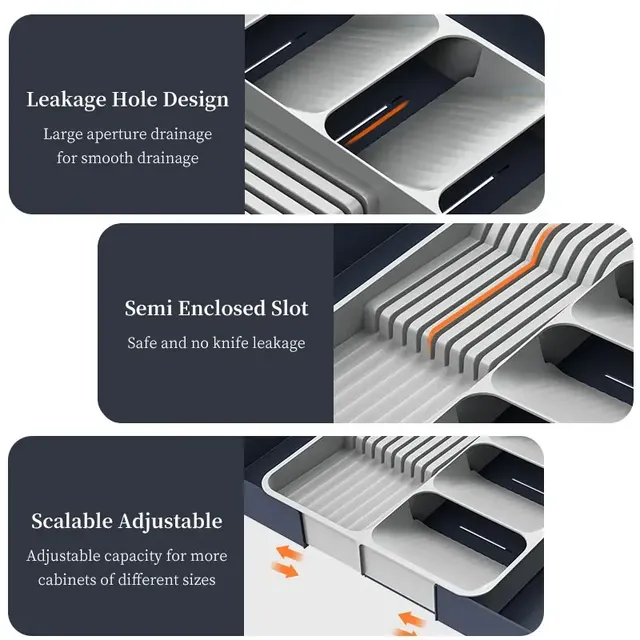 Organisateur extensible réglable modulaire plateau… – vue 6