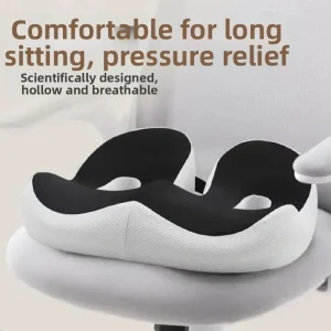 Coussin de siège ergonomique pour hémorroïdes, coussin de chaise de bureau antidérapant à rebond lent, réglable et confortable, pour siège de voiture, sédentaire Coussin de siège ergonomique pour hémorroïdes, coussin de chaise de bureau antidérapant à rebond lent, réglable et confortable, pour siège de voiture, sédentaire