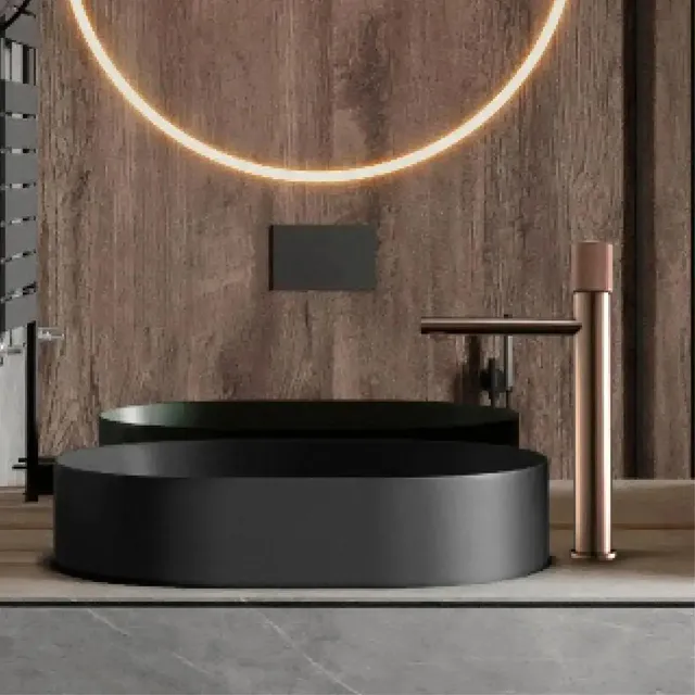 Robinet de lavabo en or Rose brossé – vue 2