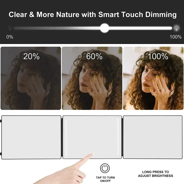 Miroir 3 voies pour la coupe de cheveux avec lumières – vue 5