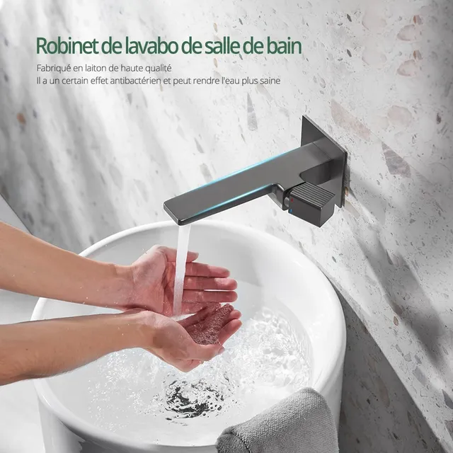 Robinet de salle de bains en bronze/noir/or… – vue 3