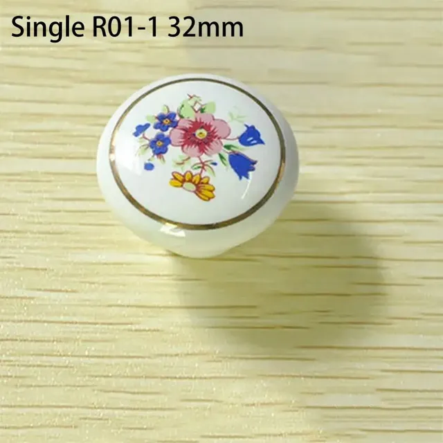 Boutons d'armoire fleur rurale poignée de porte en… – vue 6