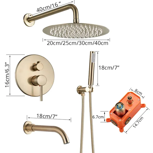 Robinet de douche en or brossé – vue 5