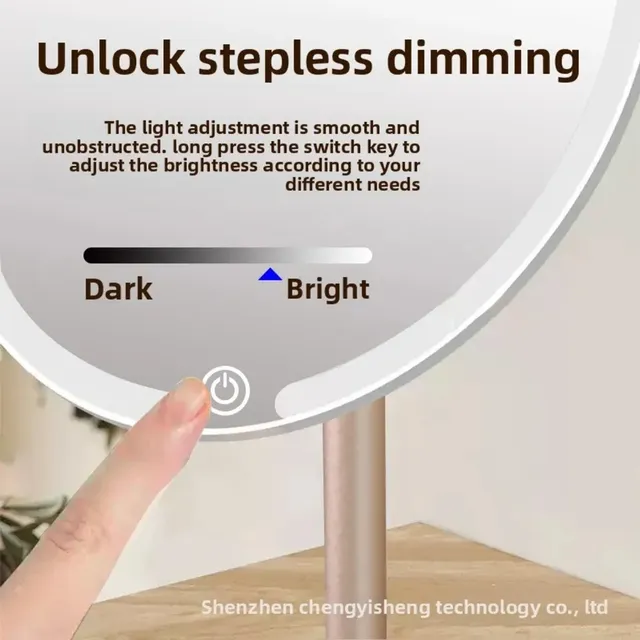 Miroir de maquillage rond LED – vue 4