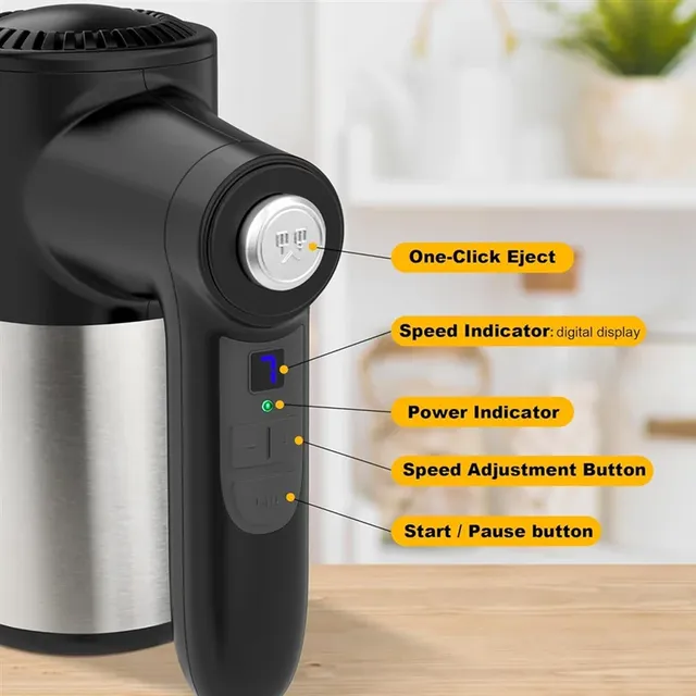Mélangeur manuel sans fil rechargeable USB C affichage… – vue 3
