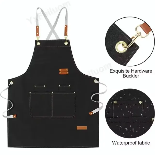 Tablier de cuisine imperméable pour femmes/hommes avec… – vue 3