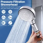 Pommeau de douche à main, 5 Modes, flux puissant avec perles, filtre, pression Boost, économie d&rsquo;eau, accessoires de salle de bains, nouveauté