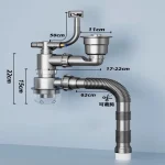 Ensemble de tuyaux de vidange d&rsquo;évier en plastique, bol simple/Double, facile à installer, Kit de Drainage Anti-fuite, filtre déodorant peu encombrant