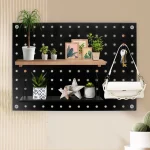 Panneau mural en métal noir, outil ganizer, support de rangement pour Garage, atelier, Solutions de ganisation à domicile, grande planche perforée