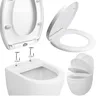 Sièges de toilette blancs avec couvercle de charnières à… – vue 1