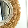Miroir mural rond en raphia à deux niveaux – vue 3