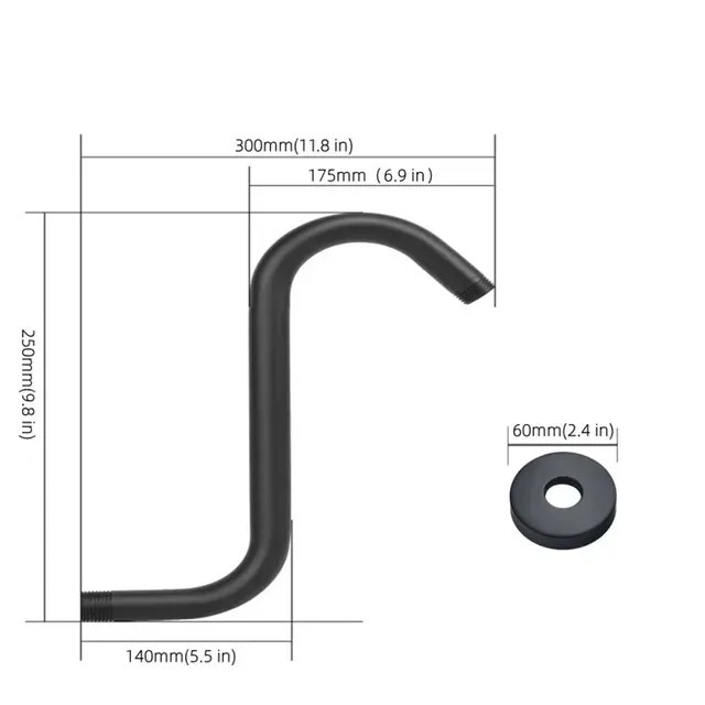 Bras douche mural acier inoxydable extension support… – vue 4