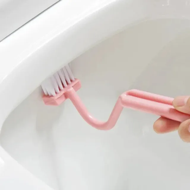 Brosse de nettoyage de toilettes en forme de S
