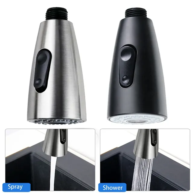 Tête pulvérisation extractible inox brossé ABS noir… – vue 2
