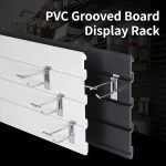 Panneau rainuré en PVC, présentoir de produits, étagères de supermarché, plaque à fente, stockage des produits, plaque de fond domestique