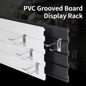 Panneau rainuré en PVC, présentoir de produits, étagères de supermarché, plaque à fente, stockage des produits, plaque de fond domestique