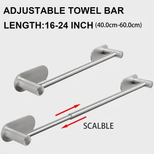 Acier inoxydable  Porte-serviettes  Rétractable  Fixé au mur  Porte-serviettes  Antirouille  Tige d&rsquo;organisateur de serviettes  pour accessoires de cuisine de salle de bain