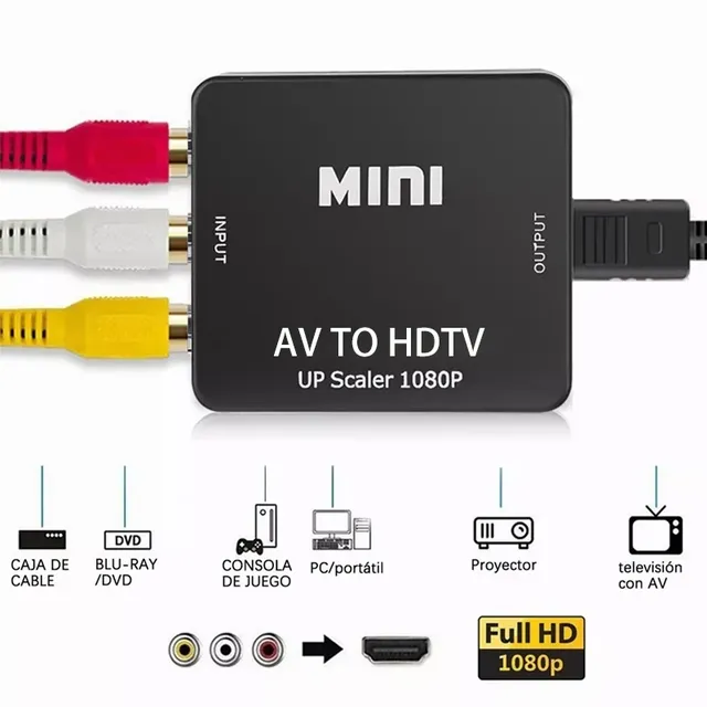 AV À HD MI Adaptateur HDTV 1080P Vidéo Composite…