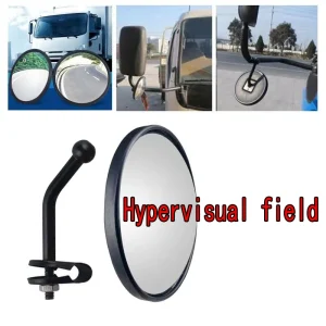 Miroir de recul pour tricycle de camion, miroir convexe avec tige, petit miroir rond, miroir auxiliaire, rétroviseur inférieur avec miroir rond g