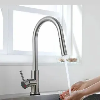 Robinet de cuisine extractible en acier inoxydable