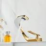 Robinet de salle de bains en laiton or blanc – vue 3